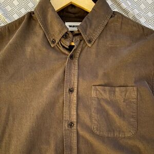 Taylor Stitch Men’s Brown Corduroy Button Down Shirt 42 L EUC